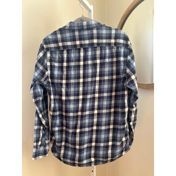 Racing Green Plaid Flannel Button Down Shirt Blue White – Men’s L - Picture 2 of 6